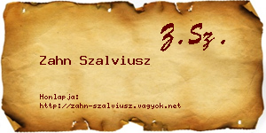 Zahn Szalviusz névjegykártya